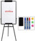 DOEWORKS Lavagna Bianca Cavalletto 90 x 60cm Treppiede, Lavagna Magnetica Cancellabile a Secco, Altezza Regolabile & Pieghevole per Casa Scuola Ufficio, Nero