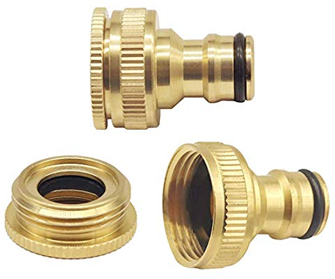 sylbx 2 Pcs Connecteur Robinet Jardin,Connecteur Tuyau Arrosage Laiton Filetés, Raccords Rapides Tuyau Reliant Le Tuyau et Le Robinet,Convient aux robinets d'un diamètre extérieur de 20 mm et 25 mm