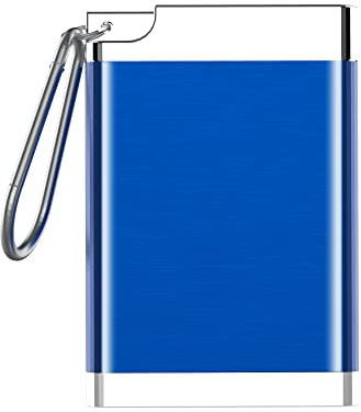 Zigaretten Taschenascher Taschenaschenbecher Geruchsdicht, Mini Aschenbecher für unterwegs, Reise Ascher mit Deckel & Groß Kapazität Aschenbecher to go Edelstahl blau