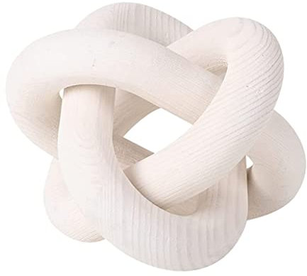 Gcroet Wood Chain Link Decor 3-Link Wood Knot Decor Carved Decorative Chain Knot Decorative Object Coffee Table Decor 6 Inch Dia Wood Chain Link Decor,Wood Knot Decor, Carved Decorative Chain Knot