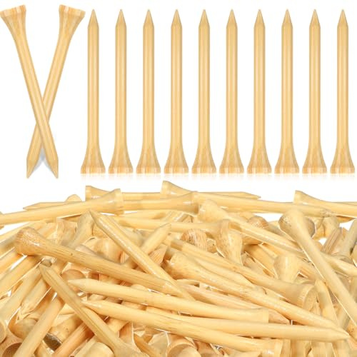Mudder 600 Pack Golf Tees Bulk Wooden Golf Tees Multicolor Wood for Men Balls Accessories (2-3/4 Inch,Wood Color)