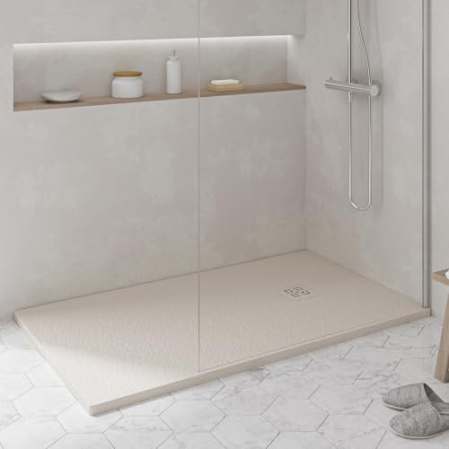 KOES - Plato de Ducha de Resina Modelo NILO – 70x110 – Crema RAL 1013