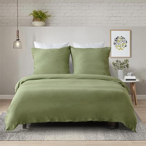 TOCOMOA Parure de lit 4 pièces en Microfibre Douce et Infroissable avec 2 Housses de Couette et 2 taies d'oreiller 80 x 80 cm avec Fermeture éclair Vert