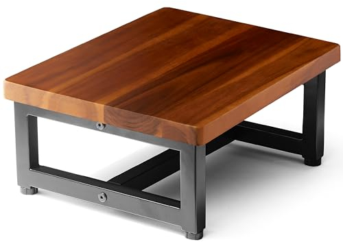 FANATU 6.3 Wooden Step Stool, One Step Stool for Adults with Metal Legs