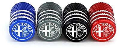 Tappi per Valvole Pneumatici Auto per Alfa Romeo Stelvio, Tappi Auto Gomme Resistenti Alla Corrosione Tappi Valvola per Auto Camion Moto e Biciclette,Red