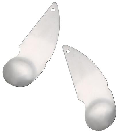 TOPPERFUN Pelapatate per Kiwi e Utensili da Cucina per Avocado in Acciaio Resistente 2 in 1, Cucchiai di Kiwi Multifunzione, Set da 2 per Sbucciare Ed Estrarre Il Frutto, Adatti per Uso Domestico