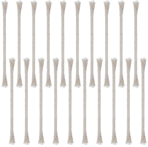 Lot de 20 mèches rondes en coton pour lampe à huile, mèches de rechange pour lampe à huile, bougies, lampes à huile, torches, brûleurs à alcool, lampe à pétrole, lanterne à huile