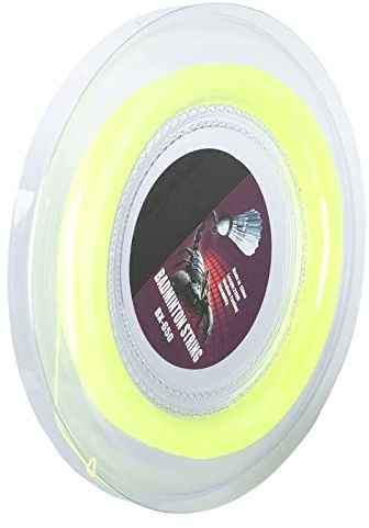 HERCHR String de Tennis 0,72 mm 200m Badminton Racket String Nylon Badminton Training Racktring Racquet Lignes de Remplacement Fil Fil High Elastic pour Le badmintor (Jaune)