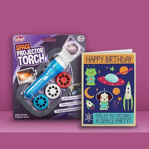 Aliens & Space Gift Bundle, Card and Space Projector Torch
