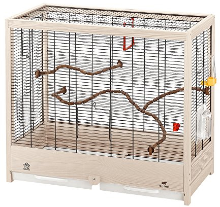 Ferplast Gabbia per Uccelli in legno FSC GIULIETTA 5, GabbiaCanarini, Cocorite e Uccelli esotici, Accessori inclusi, 69 x 34,5 x h 58 c.