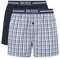 BOSS Herren NOS Boxer EW 2P Pyjama-Shorts aus Baumwoll-Popeline im Zweier-Pack,Blau (Dark Blue 405),L