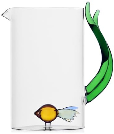 Ichendorf Milano Brocca Pesce con Alga, Collezione Animal Farm, 150 cl, Vetro Borosilicato, Fatto a Mano