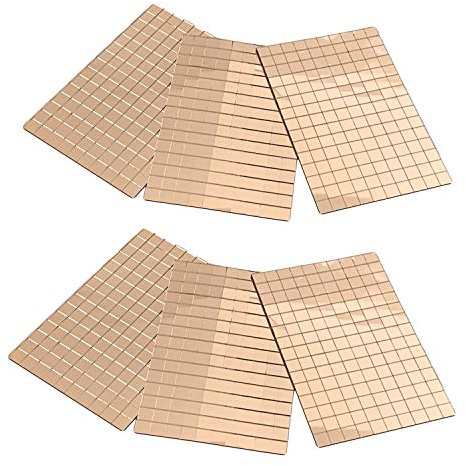 Piastrella a Mosaico Specchio (Oro Rosa, 10x10mm x6 fogli) Piastrella Specchio in Vetro Reale Autoadesiva per Artigianato 850+pz