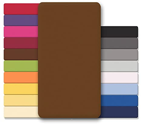 CelinaTex Jersey Spannbettlaken Lucina Doppelpack 200x200-200x220cm Schoko braun 100% Baumwolle gekämmt bis 26cm Matratzenhöhe Spannbettbezug, Leintuch, Bettlaken, elastisch, Strech, Oeko-Tex