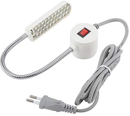 LED Lampe de Col Cygne, 2W 180LM 6000K Flexible Extra-Long RéGlable Bureau LumièRe avec Base Magnétique pour L'éClairage Lecture Machine à Coudre(Prise EU 220V)