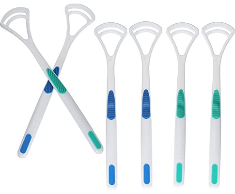 6 PCS Tongue Scraper Cleaner Tongue Coating Brush Oral Cleaning Tools