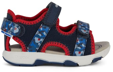 Geox B Sandal Multy Boy A Chaussures d'apprentissage, Bleu marine/rouge, 23 EU