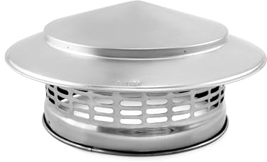 QWORK® Chapeau de pluie de toit 200 MM en acier inoxydable 304, couvercle de cheminée, hotte d'aération, chapeaux de cheminée