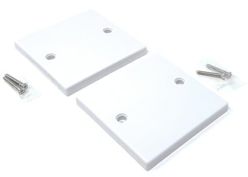 Lot de 4 cache-plaques d'obturation simples pour prises électriques Finition blanche avec vis (86 mm x 86 mm)