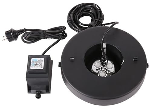 ZYT-DHRUCB Mini atomizador, generador de Niebla de 3 Cabezales, Gran Volumen de Niebla de 900ML/H, humidificador de Plantas para pecera/Piscina/jardín/Paisaje,with-Light-A