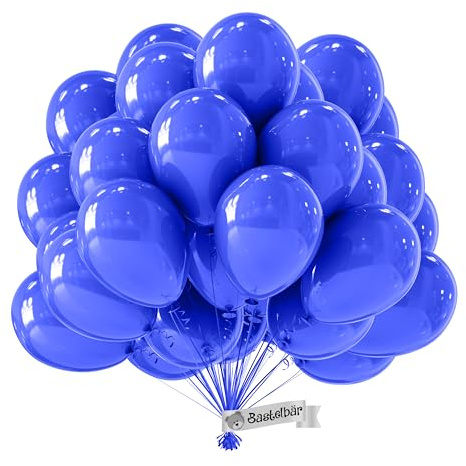Blauer Ballon • 100 Stück • Hergestellt in der EU • Bio-Luftballons Premium • 100% Naturlatex • Geburtstag blau • Heliumgeeignet • Baudruche
