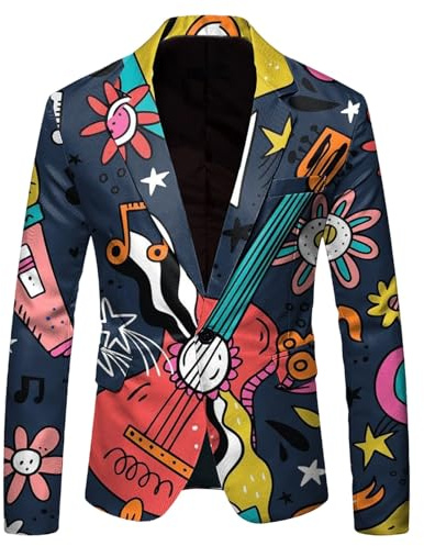 Sakkos para hombre deportivo divertido estampado 3D chaqueta de carnaval chaqueta blazer ocio hombres traje chaqueta normal corte regular chaqueta casual invierno chaqueta hombre para negocios boda