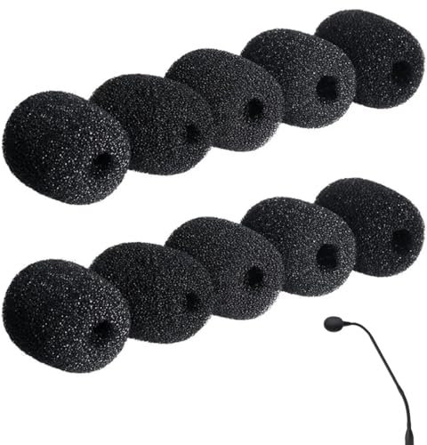 SGERUFZ 10 Piezas Protector Micrófono, Micrófono Protección contra el viento, Lavalier Protección contra el viento, Mini-Micrófono Auriculares Parabrisas