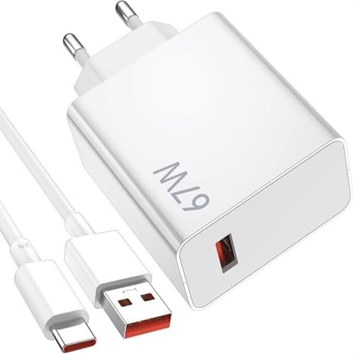 67W Fast Charger with USB C Cable 1m for Redmi Note 13 Pro 12 Pro 11 Pro | för Mi Turbo Charge snabbladdare laddare turbo för Redmi Note 13 12 11S, Mi 11 Ultra 11i 10T, POCO M6 X6 X5 Pro