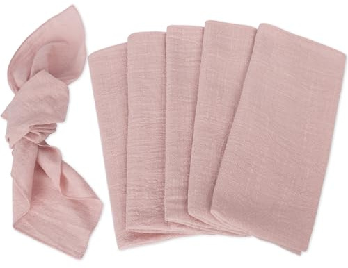 Stoffservietten 42 x 42 cm, Dinner Stoffservietten Baumwolle 6 Stück, Servietten Stoff Rosa für Party Supplies Leinen Tischdekoration (rosa)