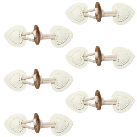 UOCAI 6 Paar Leder Knebelverschlüsse Knöpfe Verschluss Jacken Knebelknöpfe mit Verschluss Modisch und Vielseitig Knöpfe Groß Kleine geknöpfte Mäntel aus Kunstleder Nähknöpfe Ersatzknöpfe