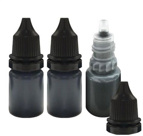 Bouteille D'encre Noire - Recharge De Timbre D'encre 3x 10 Ml | Encre De Tampon Pour Les Coussinets D'encre | Encre D'estampage De Document | Tampon De Tampon D'encrage SELFF Pour Coussins D'encre