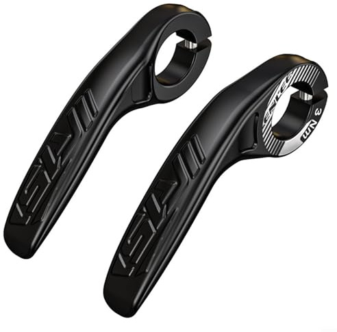 Carbon Fiber Bicycle Bar Ends, Electric Bike Handlebar, Handlebar Grips For Mountain Road Bikes Multi-Angle Adjustable Black Red(Black)