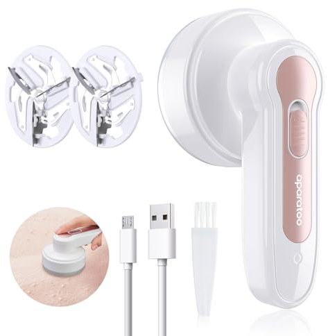 Quitapelusas Electrico, Quita Pelusas para Ropa con 3 Cuchillas & USB, Rápido Portátil Quita Bolas de la Ropa Recargable Maquina Quitar Bolitas Ropa Quitapelusas Ropa para Sueter/Abrigo de Lana/Manta