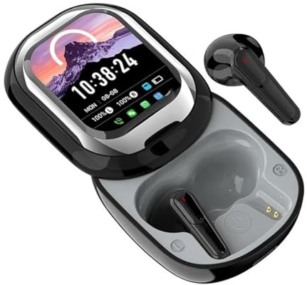 Rastapulz in-ear full färg pekskärm hörlurar, Bluetooth-hörlurar, 9D-panoramjudeffekt, Bluetooth-hörlurar med dubbla lägen dubbel avkodning, ENC intelligent brusreducering och spellusi