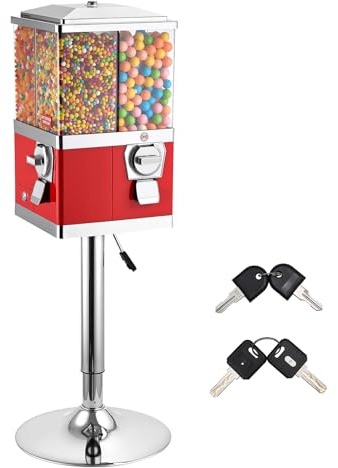 VEVOR Candy Vending Machine, Four Compartment Candy Vending Machine with Stand, Gumball & Candies Vendings Machines with Adjustable Height, Vintage Candies Dispenser for Shop, Arcade, Family Gathering