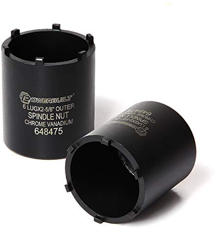 Powerbuilt Spindle Socket, 6 Outer Black, 6 Lug, Remove Spindle Nuts, 2-5 Inch Outer, Ford Chevy GMC Bronco Trucks - 648475