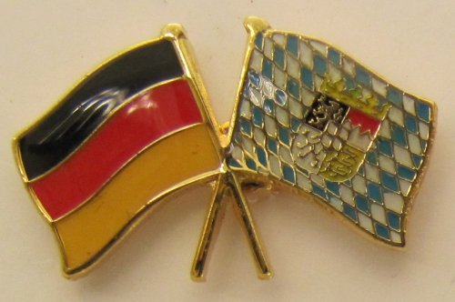 Bayern / Deutschland Freundschafts Pin Anstecker Flagge Fahne Nationalflagge Doppelpin Flaggenpin Badge Button Flaggen Clip Anstecknadel bayerische