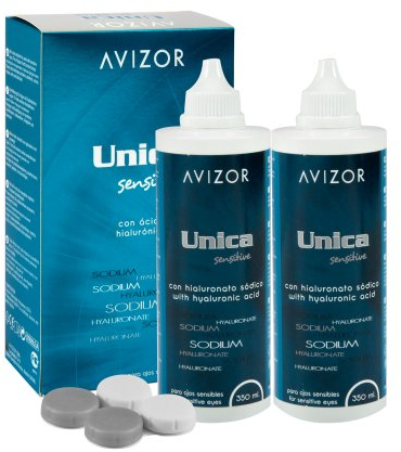 Avizor Einzellösung Avizor Unica Sensitive. Lösung zur Reinigung und Desinfektion aller Arten weicher Kontaktlinsen. 2 x 350 ml