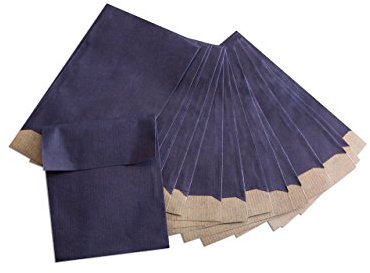 Logbuch-Verlag 50 mini Geschenktüten DUNKELBLAU blau zum Befüllen 9,5 x 14 cm - kleine Kraftpapier Papiertüten Schmuckbeutel