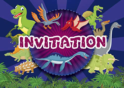 Edition Colibri (11075 FR Lot de 10 Cartes d‘invitation DINOSAURES en Français pour un anniversaire d‘enfant ou pour une fête sur le thème de la Préhistoire