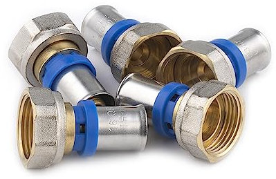 Raccord Multicouche à Sertir Multi profils TH-H-U diamètre Ø16 mm - à visser Femelle tournant 20x27 (3/4) sachet de 5 raccords - Norme NF 545 pour réseau d'eau potable et chauffage NOYON & THIEBAULT