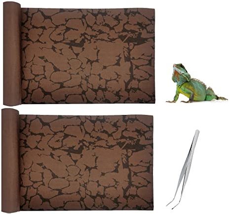 Tfwadmx 2 PCS Reptile Carpet Sand Mat Pet Terrarium Liner Lizard Bedding Mat Substrate Leopard Gecko Tank Accessories for Tortoise Turtle Snake Chameleon with Tweezers 16x23In