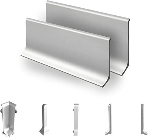 KARAT Plinthe en Aluminium KWS 608 - Protection des Angles et Bords - Baguette de Finition résistante - Joints de Carrelage - 1 pièce de profilé Longueur 1,9 m, Hauteur 8 cm