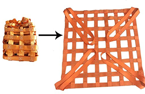 Nylon Cargo Lifting Net - Hanging Lifting Net, Super Heavy Duty Trailer / Truck / Cargo Nets, Bungee Cargo Net, Strong Tear Resistance, Loading And Unloading Heavy Objects, Orange ( Size : 1.5 X 1.5M/