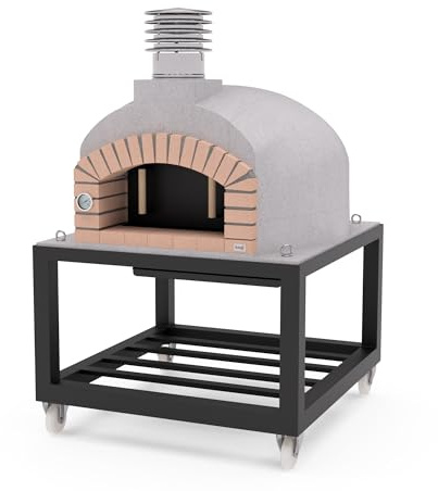 MOVELAR - Horno de Leña Exterior de Obra OLYMPUS MONS Blanco 130x130x161 cm | Aislado con Corcho y 3 Mantas Cerámicas | Horno de Obra para Exterior - REF: M00575