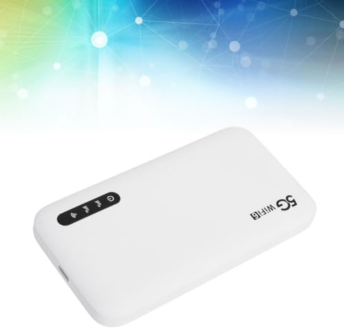 5G WiF 6 Mobile Hotspot, Bärbar WiF-Router med SIM-kortplats, Bärbar WiF-enhet för Resor, 16 Anslutna Enheter, 5G-modem Trådlös Router, 6100mAh Långvarigt Batteri