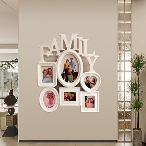 UUE Bilderrahmen Collage für 6 Fotos, Wandfotorahmen, Familie, Studio und Büro, 36 × 29,5 × 2 cm