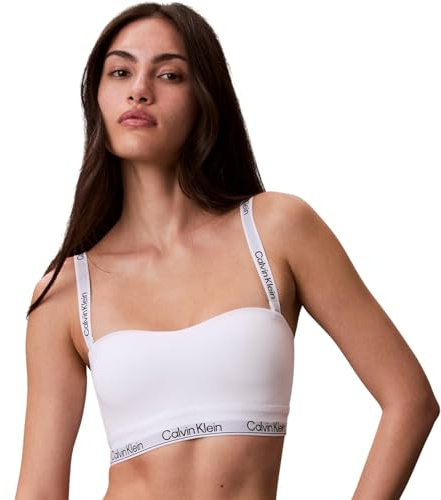 Calvin Klein Women’s Lightly Lined Bandeau Bralette, White (White), L