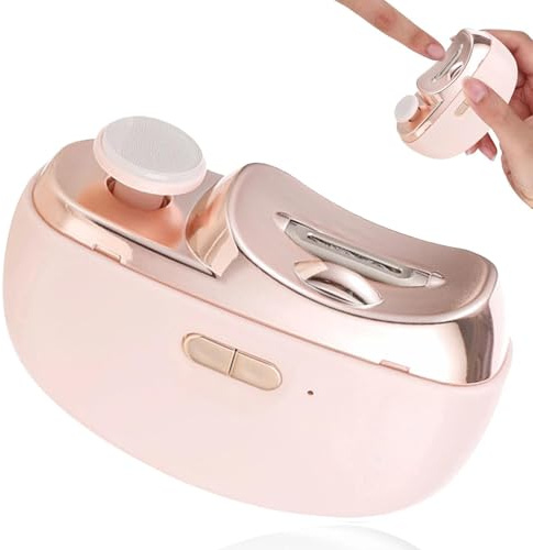 DAILIENFUS Coupe-ongles électrique 3 en 1 avec fonction de polissage et lumière LED, coupe-ongles automatique pour mains et pieds, lime à ongles électrique pour couper et polir les ongles en toute