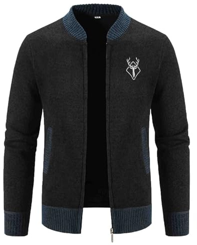 Viunychn Chaqueta tradicional para hombre, cárdigan de punto Oktoberfest con cremallera, ligera, chaqueta para traje regional, moderna, para el tiempo libre, para hombre, suéter para hombre
